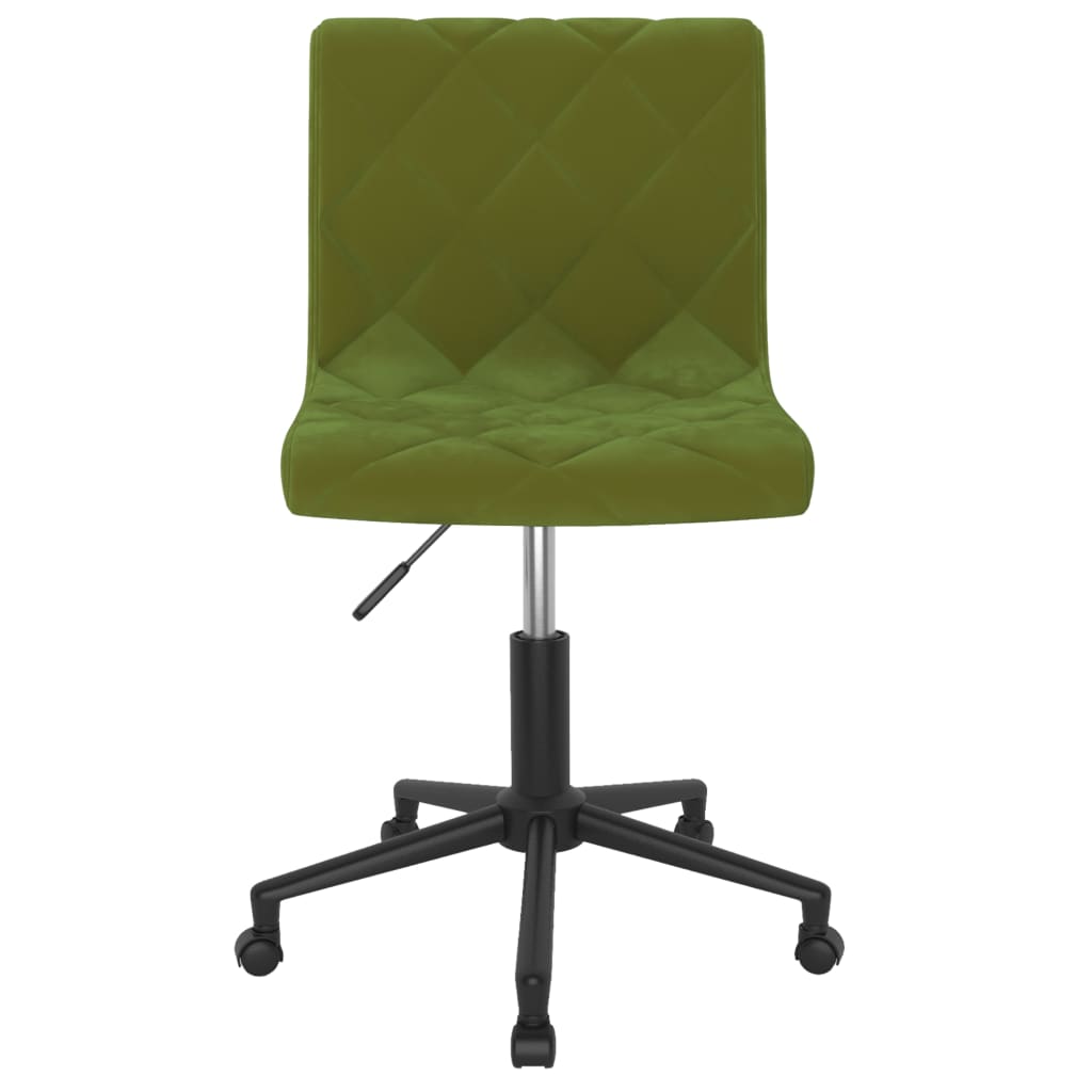 vidaXL Chaise pivotante de salle à manger Vert clair Velours