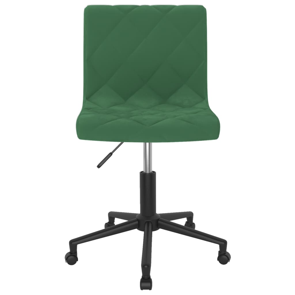 vidaXL Chaise pivotante de salle à manger Vert foncé Velours