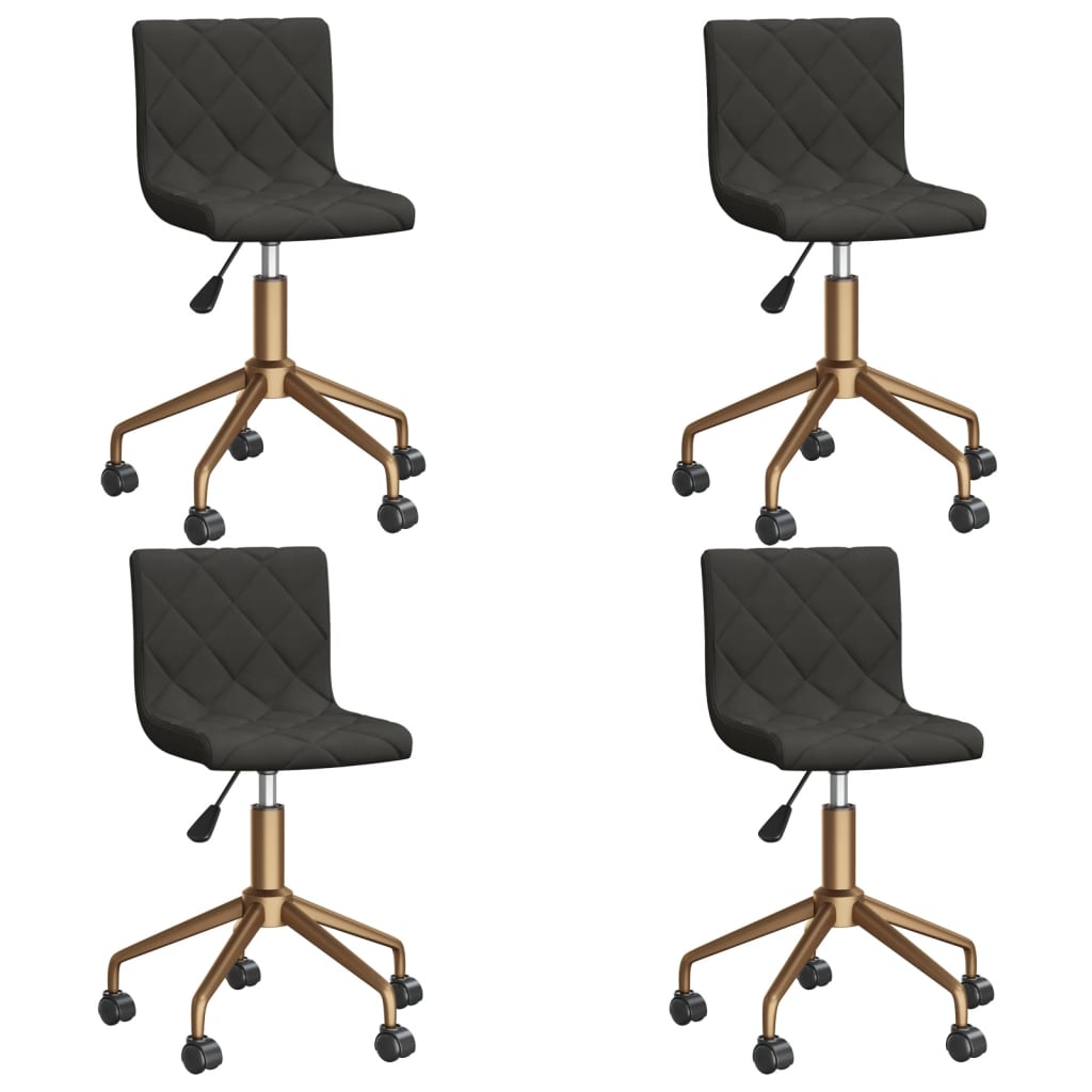 vidaXL Eetkamerstoelen draaibaar 4 st fluweel donkergrijs