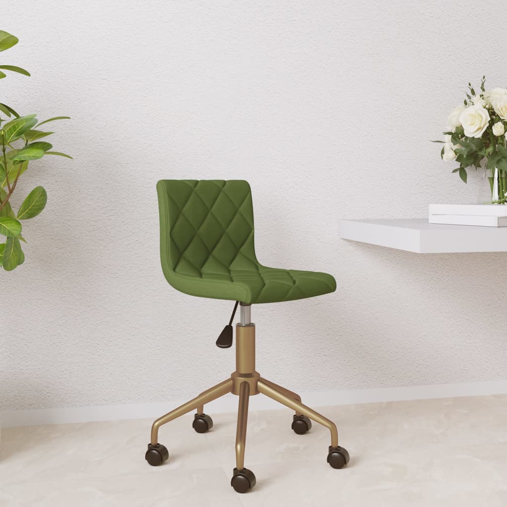 Pasukama biuro kėdė, šviesiai žalios spalvos, aksomas (333876) 