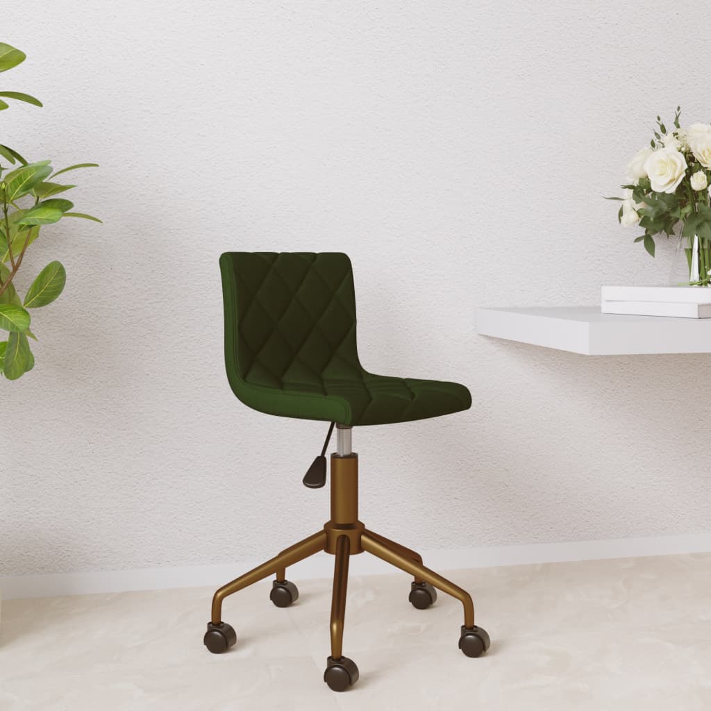 Pasukama biuro kėdė, tamsiai žalios spalvos, aksomas (333877)