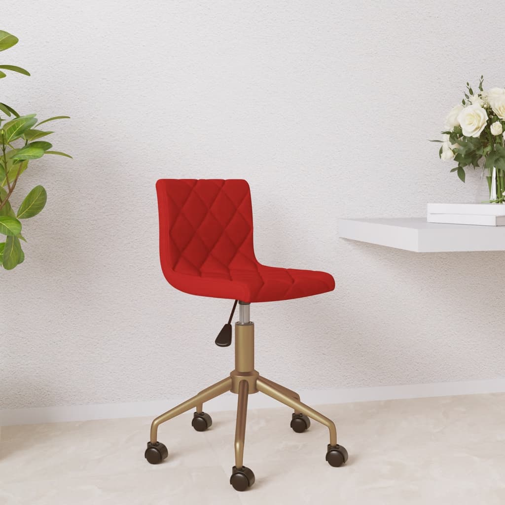 Pasukama biuro kėdė, raudonojo vyno spalvos, aksomas (333880) 
