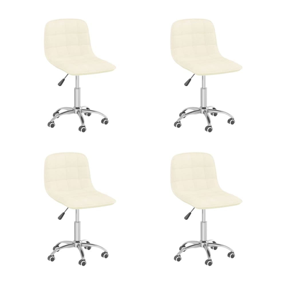 Chaises pivotantes à manger lot de 4 Crème Tissu