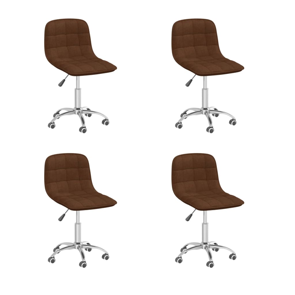 3086721 Swivel Dining Chairs 4 pcs Brown Fabric (2x334012)