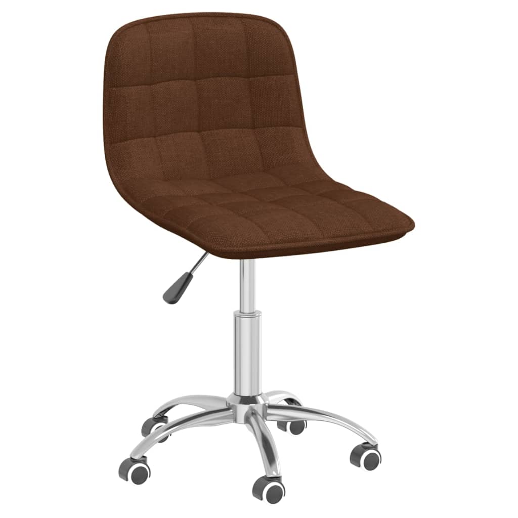 

vidaXL Eetkamerstoelen draaibaar 4 st stof bruin