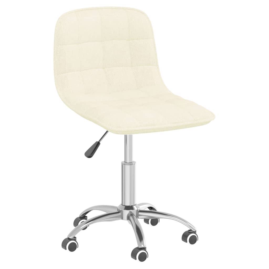 

vidaXL Eetkamerstoelen draaibaar 6 st stof crèmekleurig