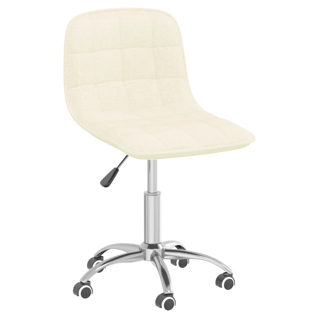 Chaise pivotante de bureau Crème Tissu