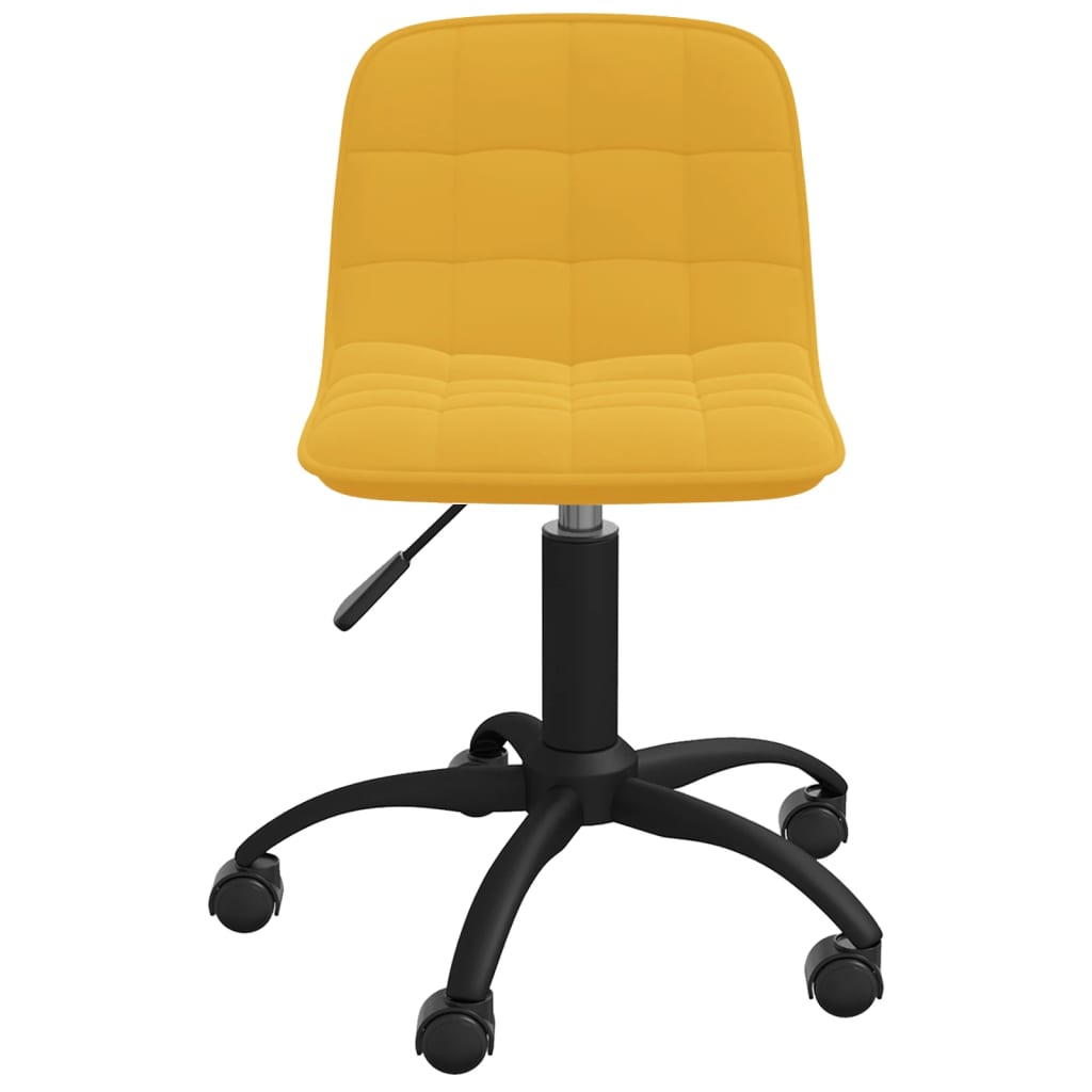 vidaXL Chaise pivotante de bureau Jaune moutarde Velours