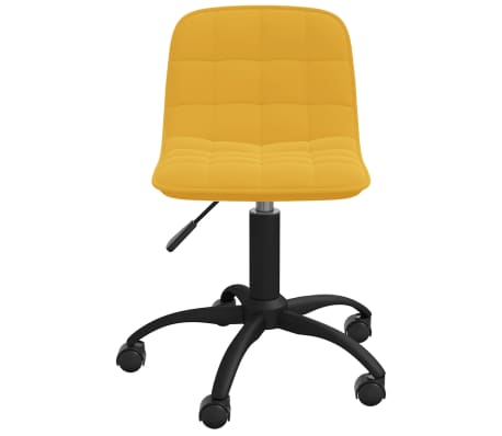 vidaXL Chaise pivotante de bureau Jaune moutarde Velours