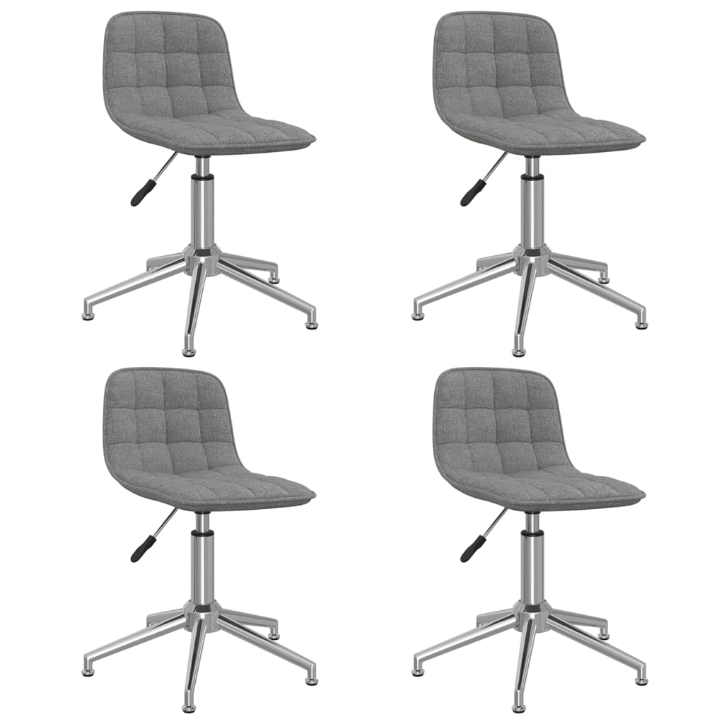 Chaises pivotantes à manger lot de 4 gris clair tissu