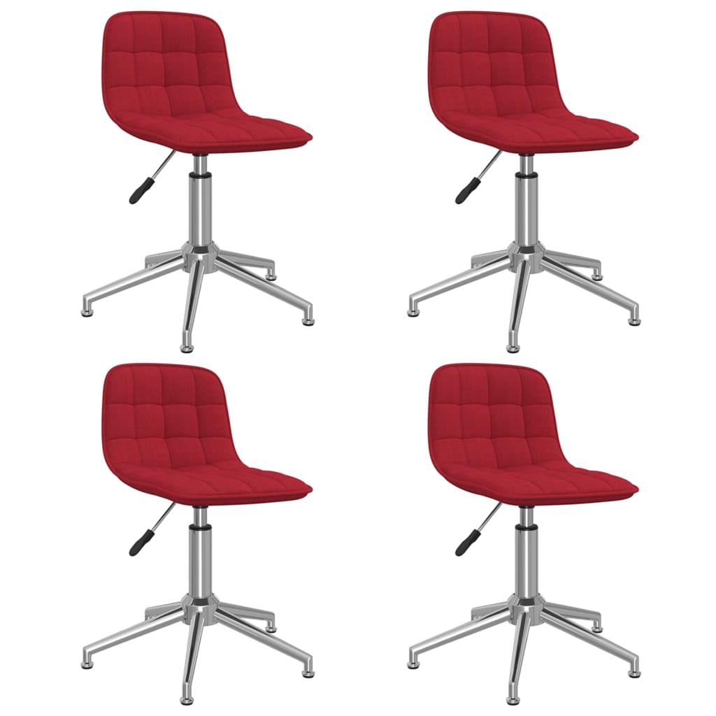 Chaises pivotantes à manger lot de 4 Rouge bordeaux Tissu