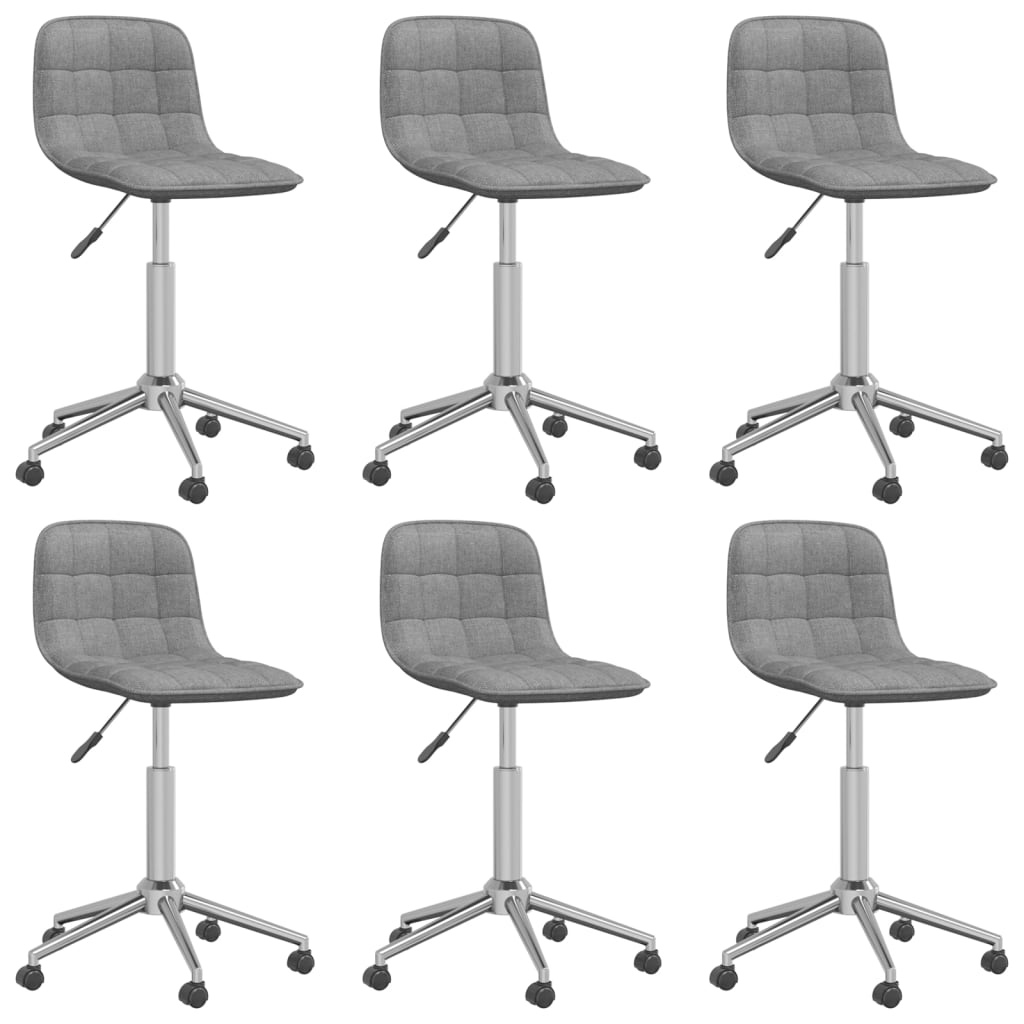Chaises pivotantes à manger lot de 6 gris clair tissu