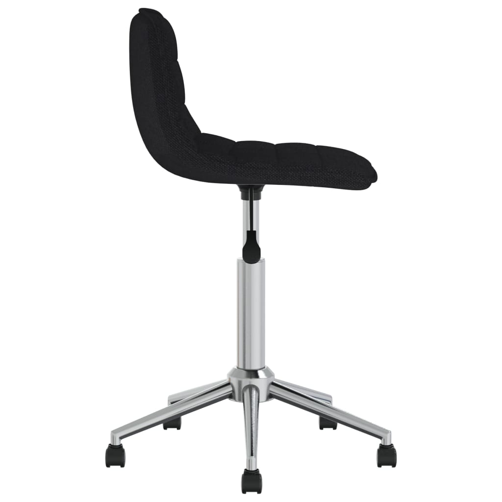 Scaune de bucătărie pivotante, 6 buc., negru, material textil