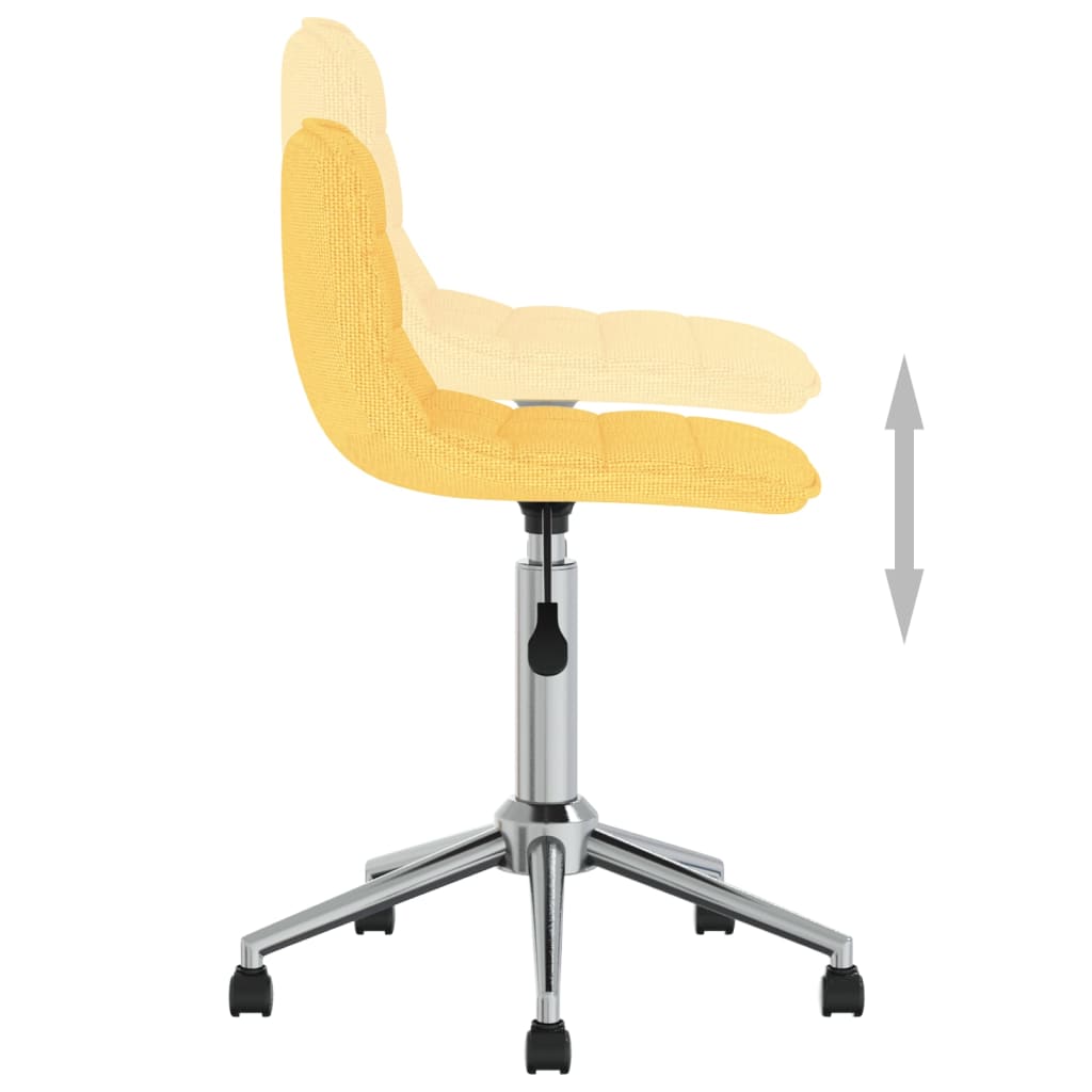 Scaune de masă pivotante, 6 buc., galben, material textil