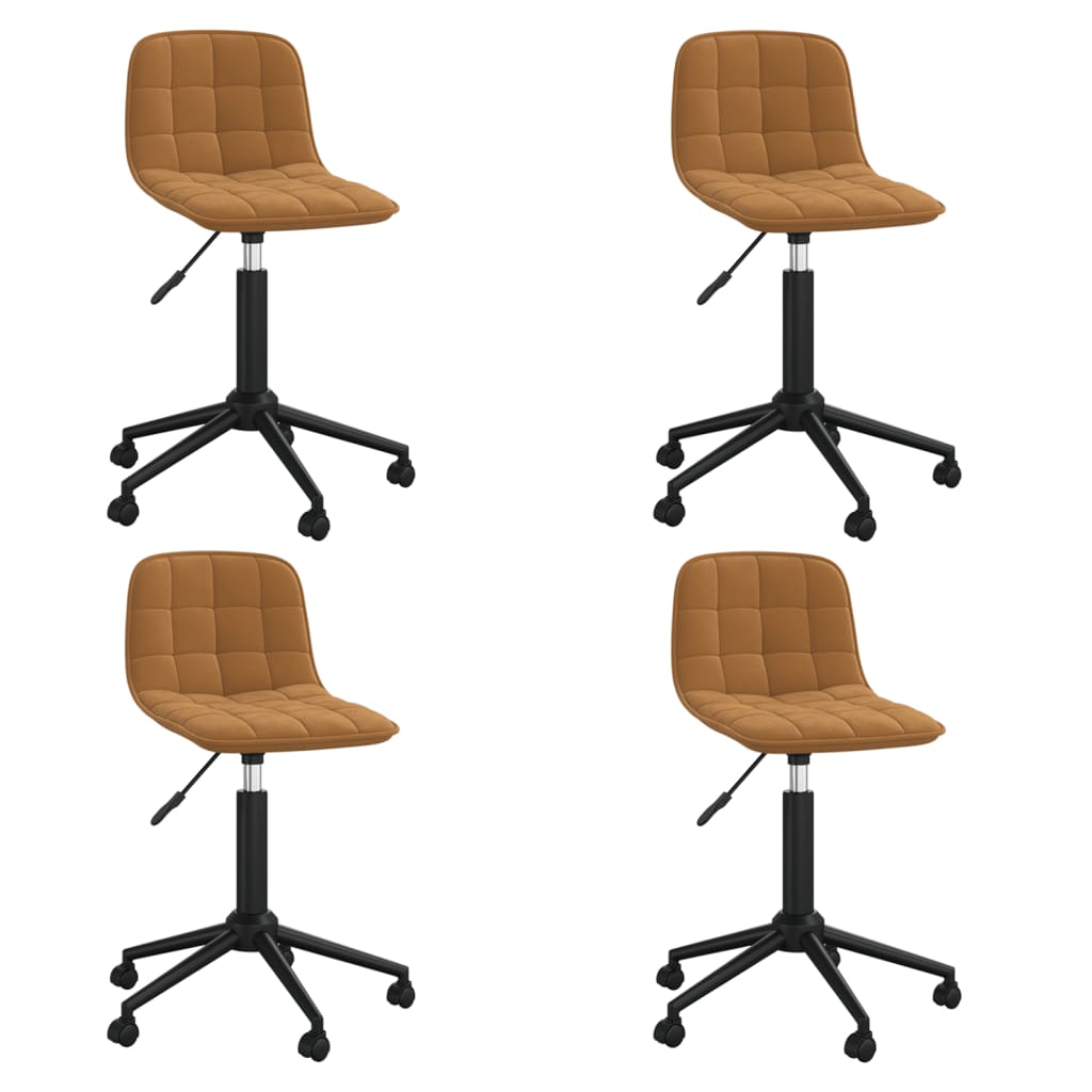Chaises pivotantes à manger lot de 4 marron velours