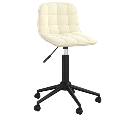 vidaXL Obrotowe krzesła stołowe, 4 szt., kremowe, obite aksamitem