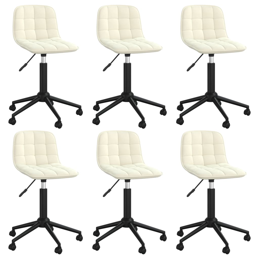Chaises pivotantes à manger lot de 6 crème velours