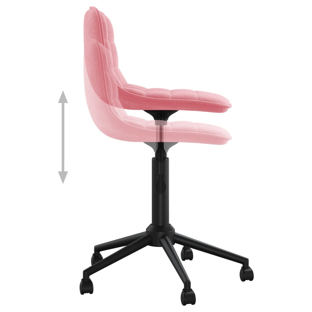 Scaune de sufragerie pivotante 6 buc, roz, catifea