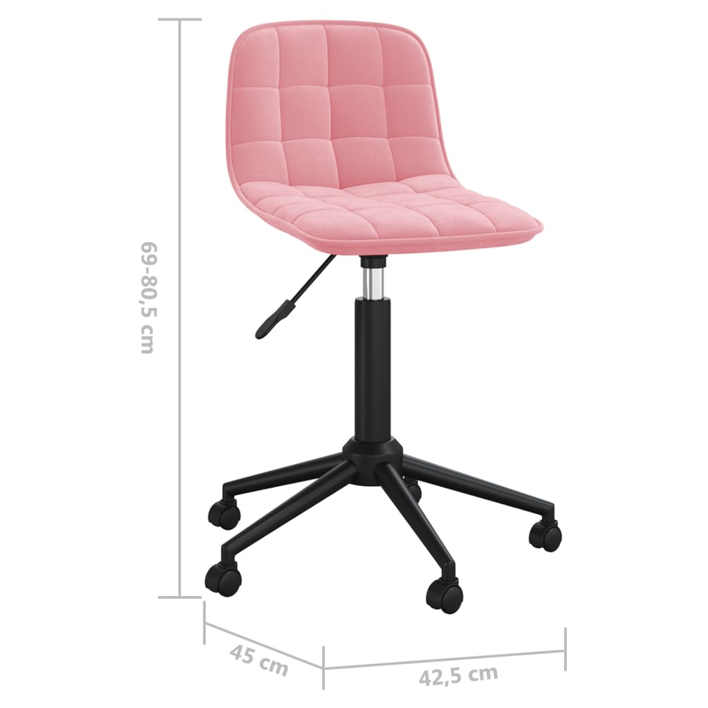 Scaune de sufragerie pivotante 6 buc, roz, catifea