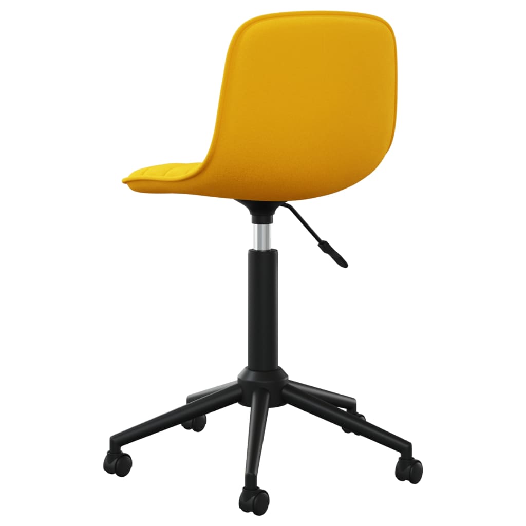 Scaune de sufragerie pivotante 6 buc, galben, catifea