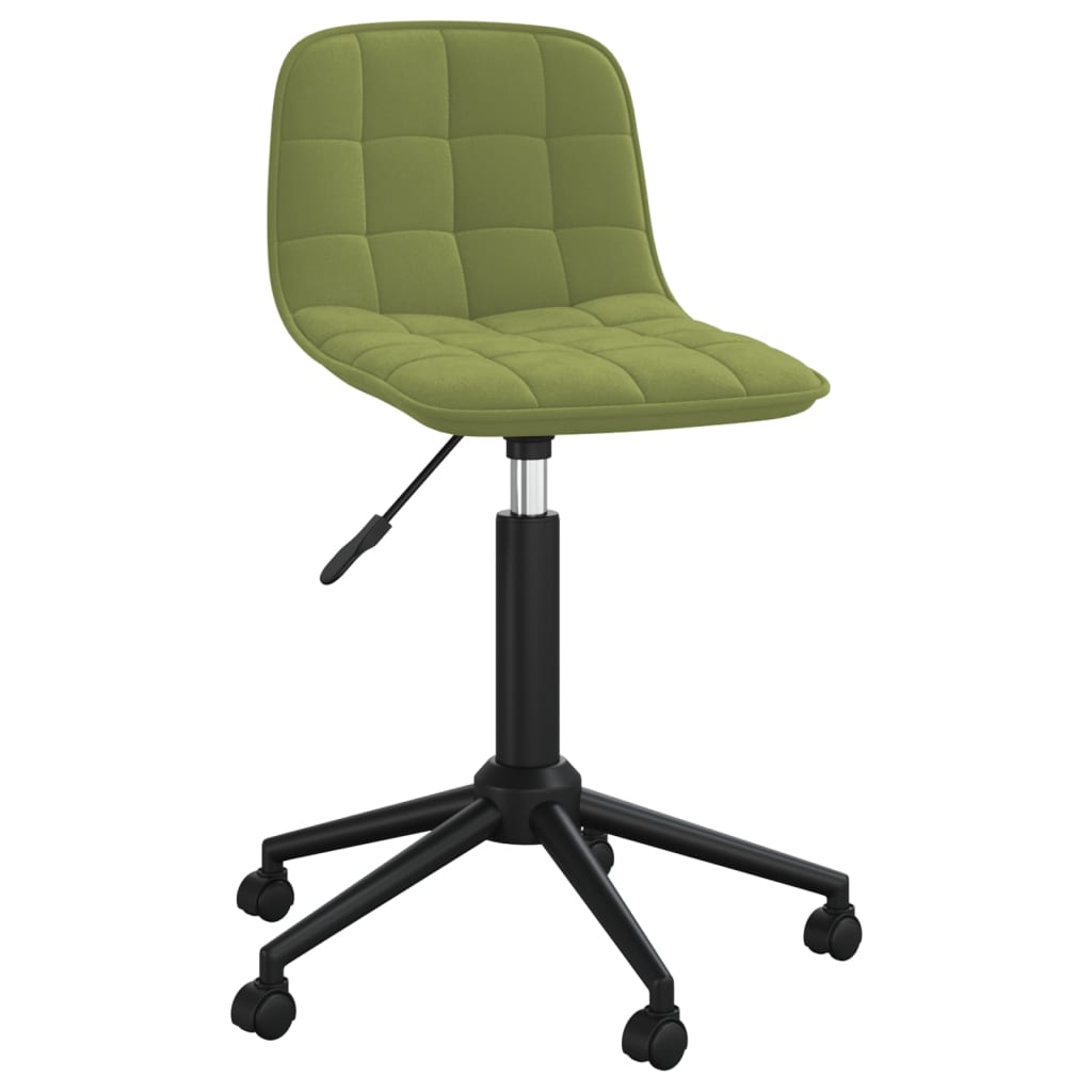 Scaun de birou pivotant, verde deschis, catifea
