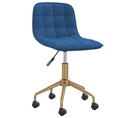 vidaXL Obrotowe krzesła stołowe, 4 szt., niebieskie, aksamitne