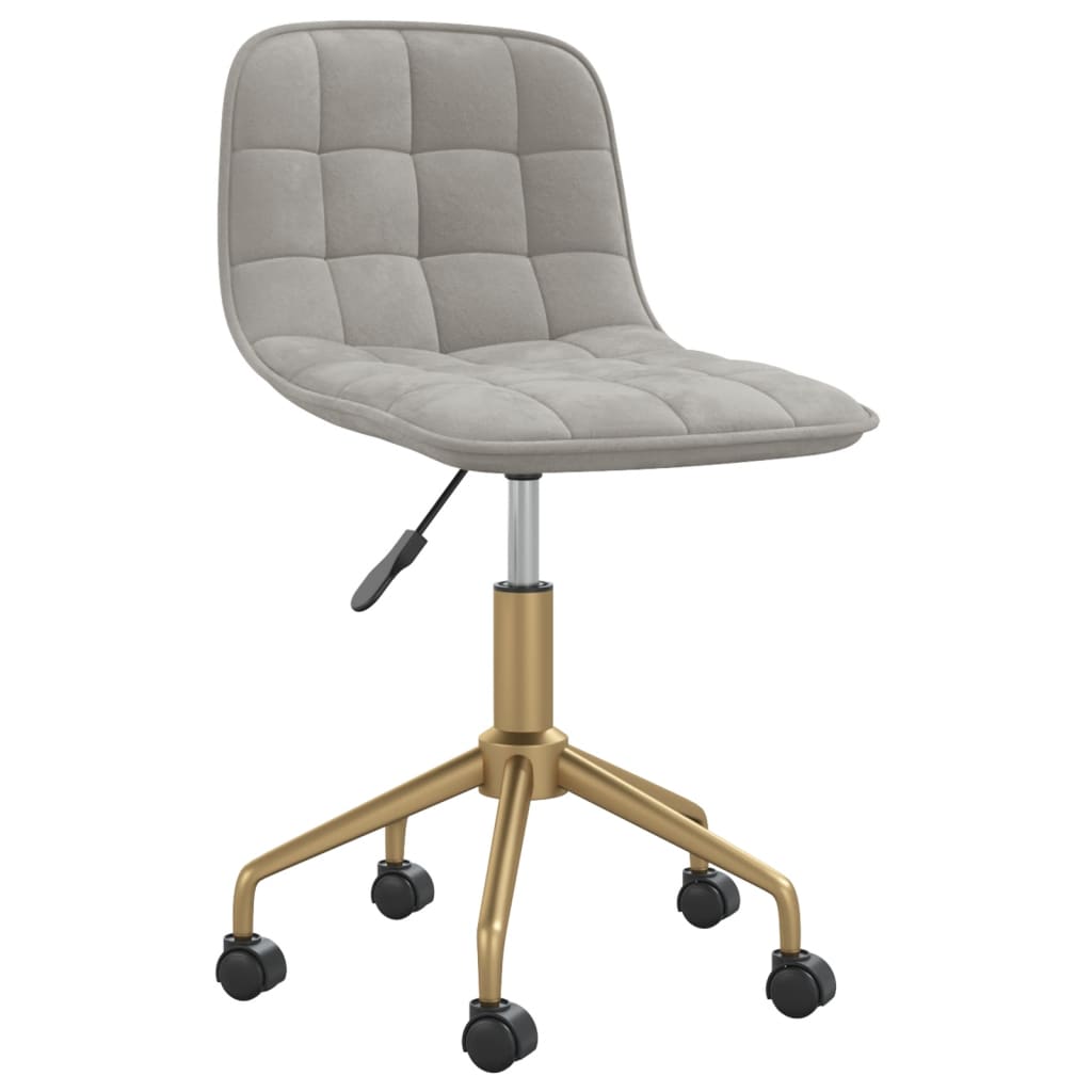 

vidaXL Eetkamerstoelen draaibaar 6 st fluweel lichtgrijs