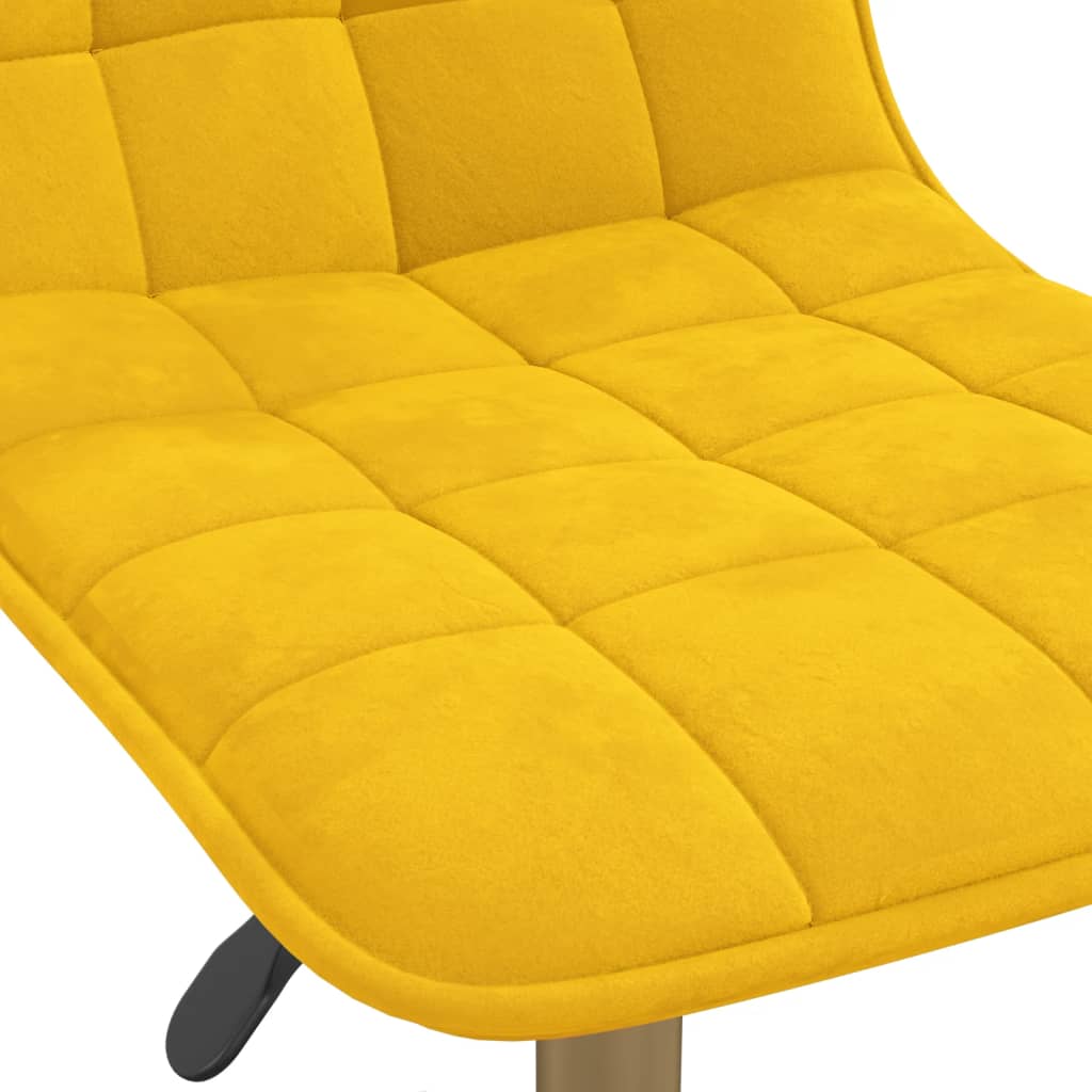 Otočné jídelní židle 6 ks hořčicově žluté samet