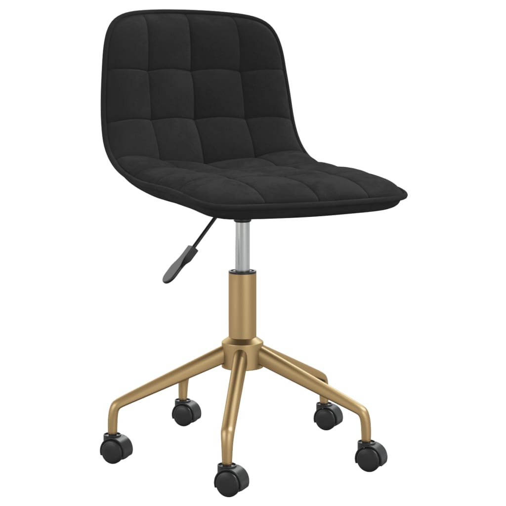 Pasukama biuro kėdė, juodos spalvos, aksomas (334125)