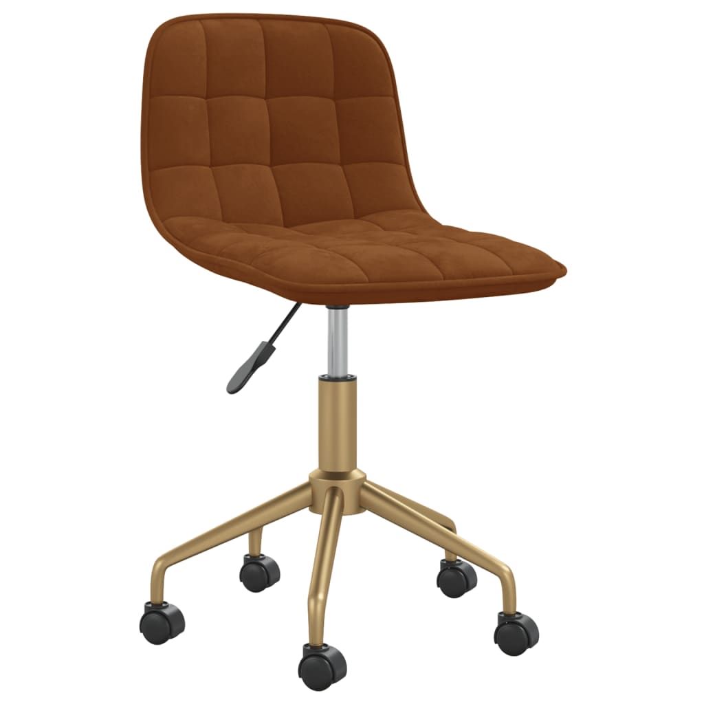 Pasukama biuro kėdė, rudos spalvos, aksomas (334126)