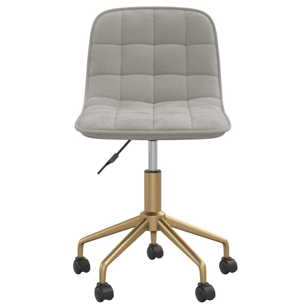 vidaXL Obrotowe krzesło stołowe, jasnoszare, tapicerowane aksamitem