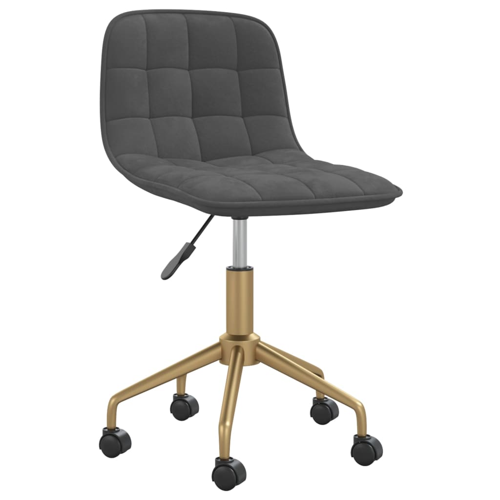 Pasukama biuro kėdė, tamsiai pilkos spalvos, aksomas (334129)