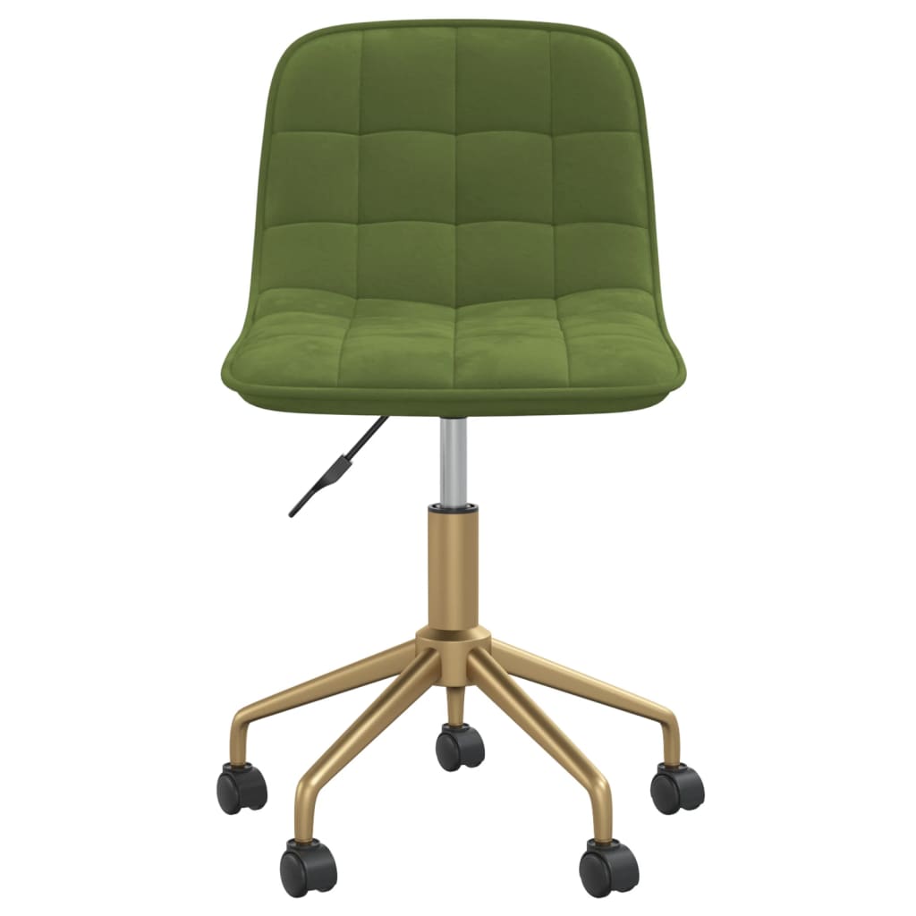vidaXL Pasukama biuro kėdė, šviesiai žalios spalvos, aksomas (334130)