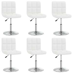 Jedilni stoli 6 kosov belo umetno usnje