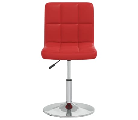 vidaXL Silla de comedor de cuero sintético rojo tinto