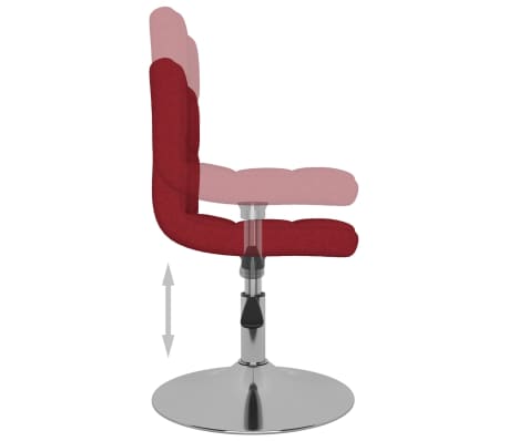 vidaXL Pasukama valgomojo kėdė, vyno raudona, audinys (334207)