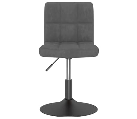 vidaXL Chaise pivotante de salle à manger Gris foncé Velours