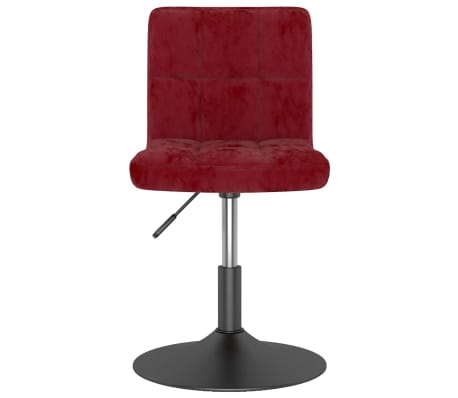 vidaXL Cadeira de jantar giratória veludo vermelho tinto