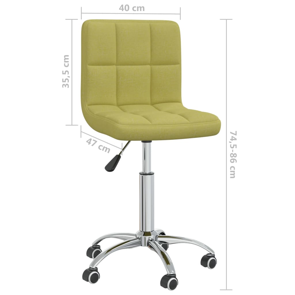 Въртящи се трапезни столове, 6 бр, зелени, текстил