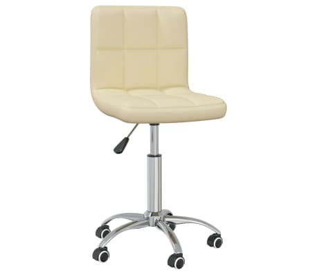 vidaXL Pasukamos valgomojo kėdės, 4vnt., kreminės, dirbtinė oda