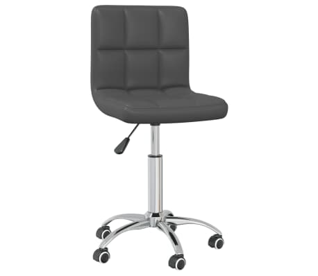 vidaXL Besisukančios valgomojo kėdės, 4vnt., pilkos, dirbtinė oda