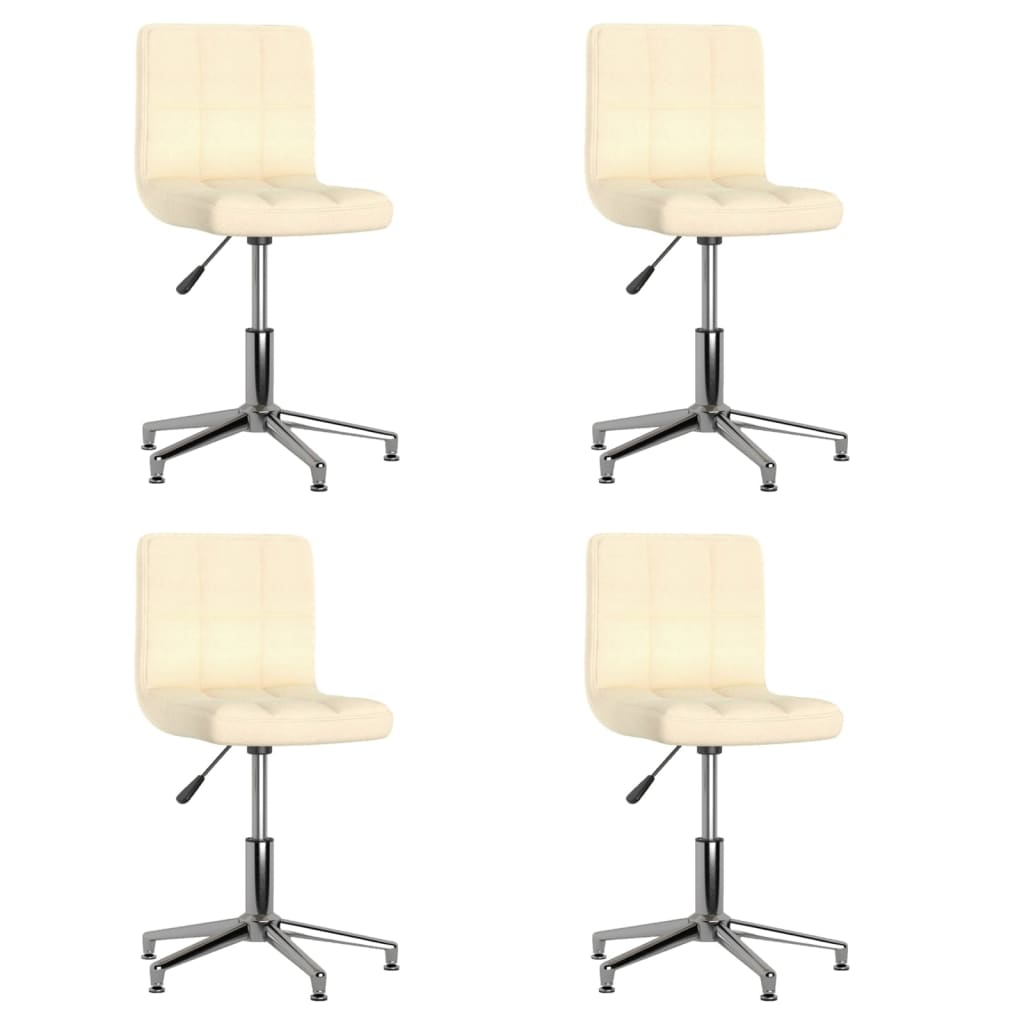 Chaises pivotantes à manger lot de 4 crème tissu