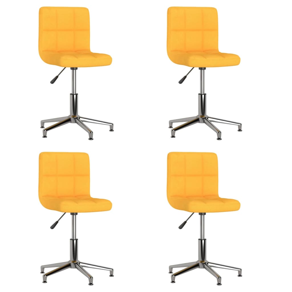 Chaises pivotantes à manger lot de 4 jaune moutarde tissu