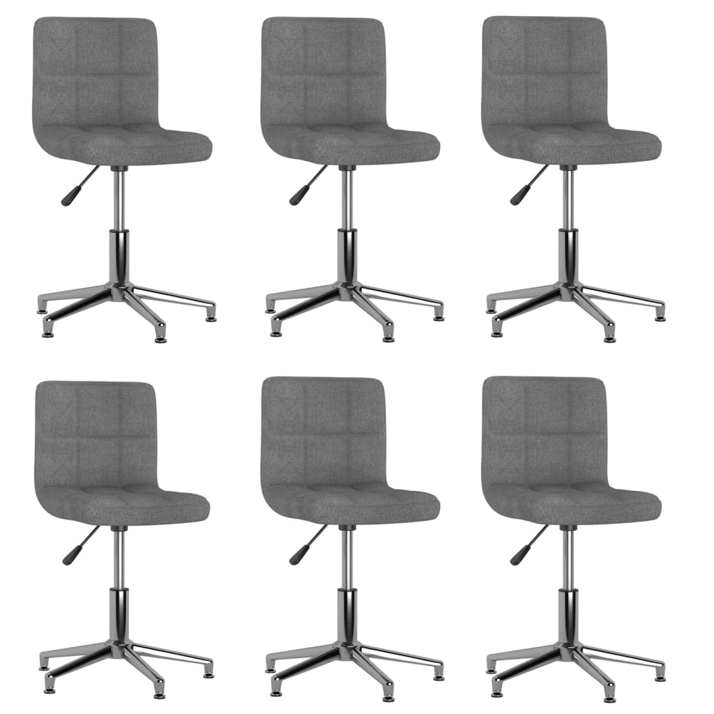 Chaises pivotantes à manger lot de 6 gris clair tissu