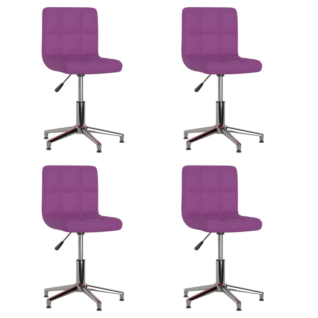 Cadeiras de jantar giratórias 4 pcs couro artificial roxo