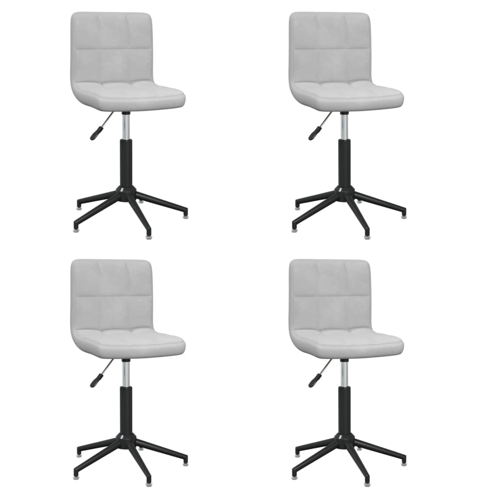 Chaises à dîner pivotantes 4 pcs Gris clair Velours