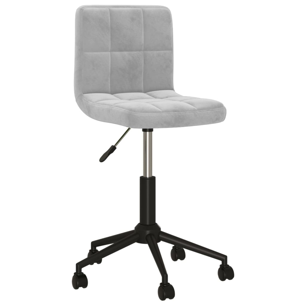 vidaXL Obrotowe krzesła stołowe, 4 szt., jasnoszare, obite aksamitem