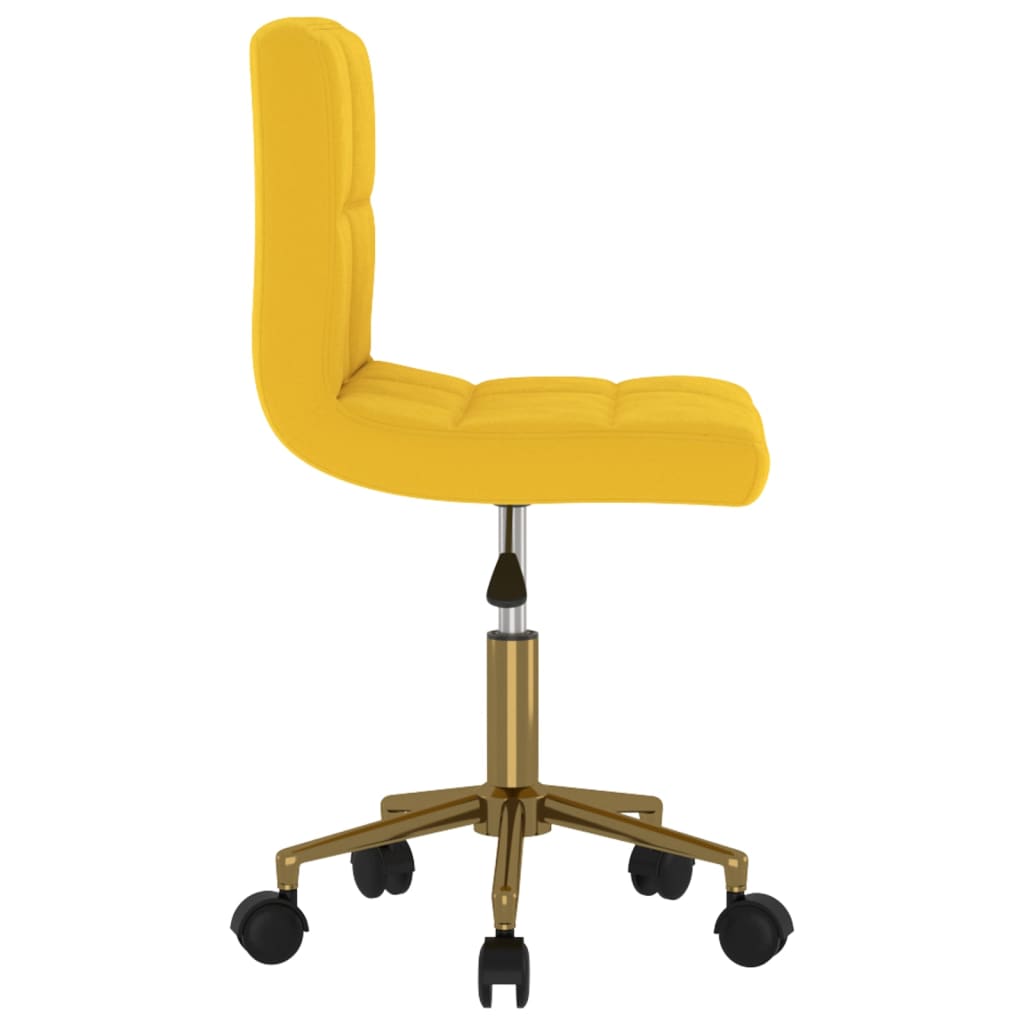 Otočná kancelárska stolička žltá zamatová