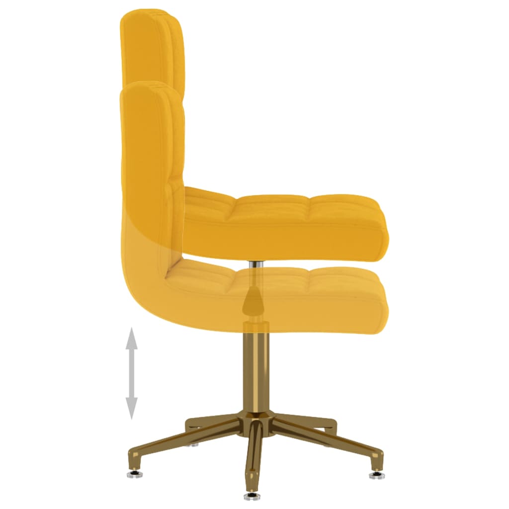 Otočné jídelní židle 4 ks hořčicově žluté samet