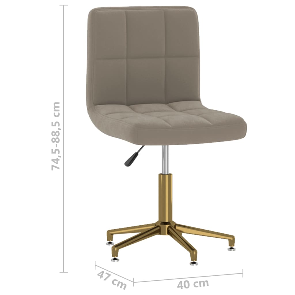 Въртящи се трапезни столове, 6 бр, светлосиви, кадифе